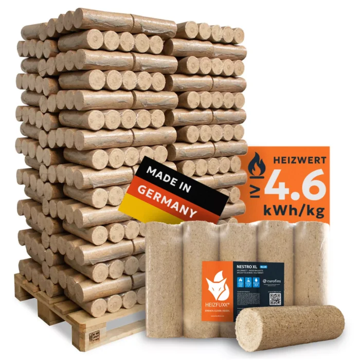 Holzbriketts Nestro XL Blue – rund ohne Loch (Palette 960 kg)