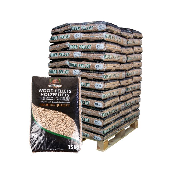 Biber Holzpellets Einstreu – 64×15 kg (960 kg) Palette
