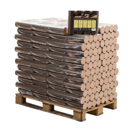 Runde Buche Brikettspallet 96 Packungen x 10 kg (960 kg) Runde Buche Brikettspallet 96 Packungen x 10 kg (960 kg)